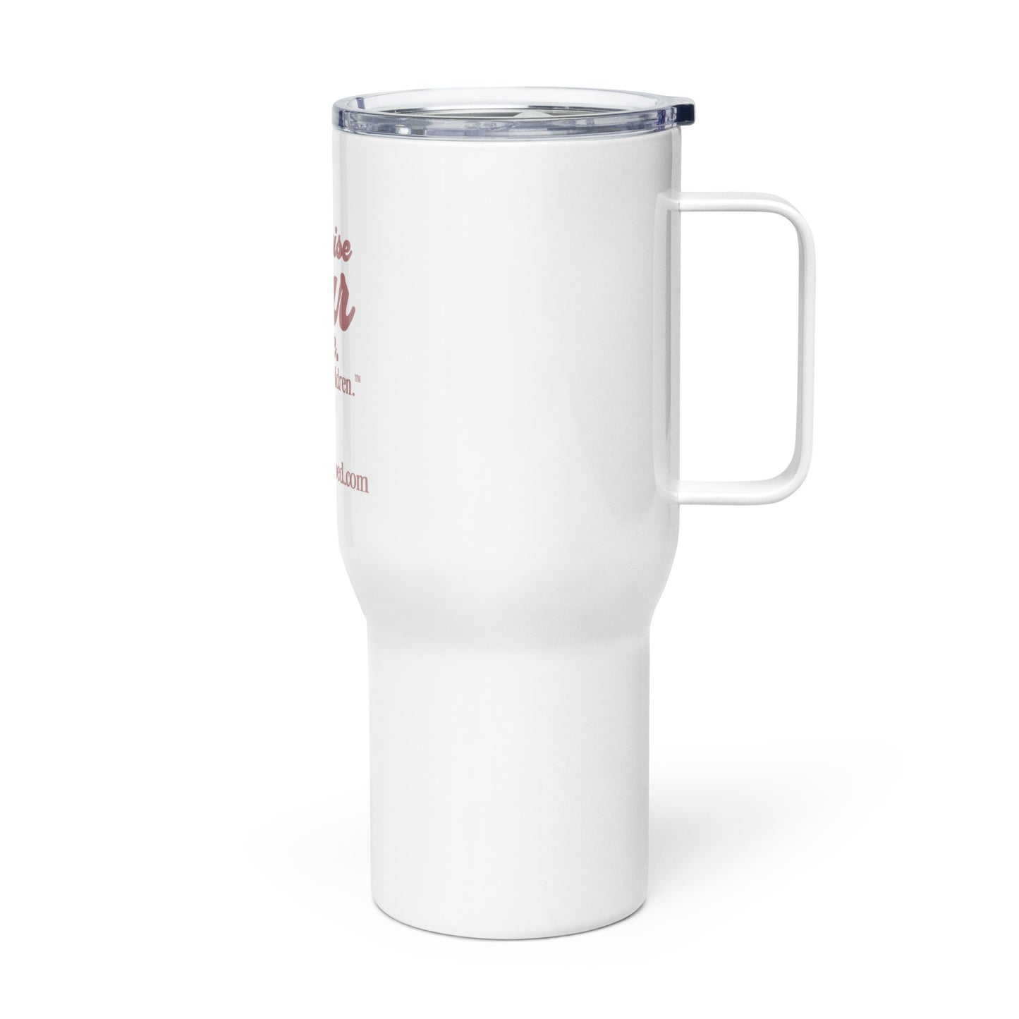 Travel mug with a handle